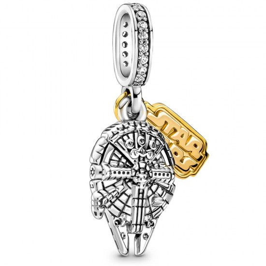 Disney Star War Millennium Falcon Dangle Charm S925 Sterling Silver