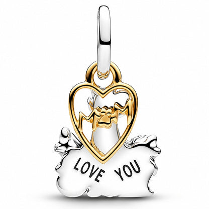 Disney Two Tone Aristocats Mum Dangle Charm S925 Sterling Silver
