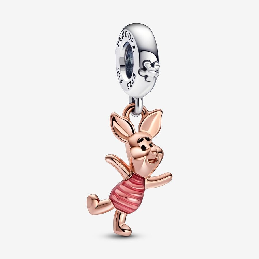 Disney Winnie the Pooh Piglet Dangle Charm S925 Sterling Silver