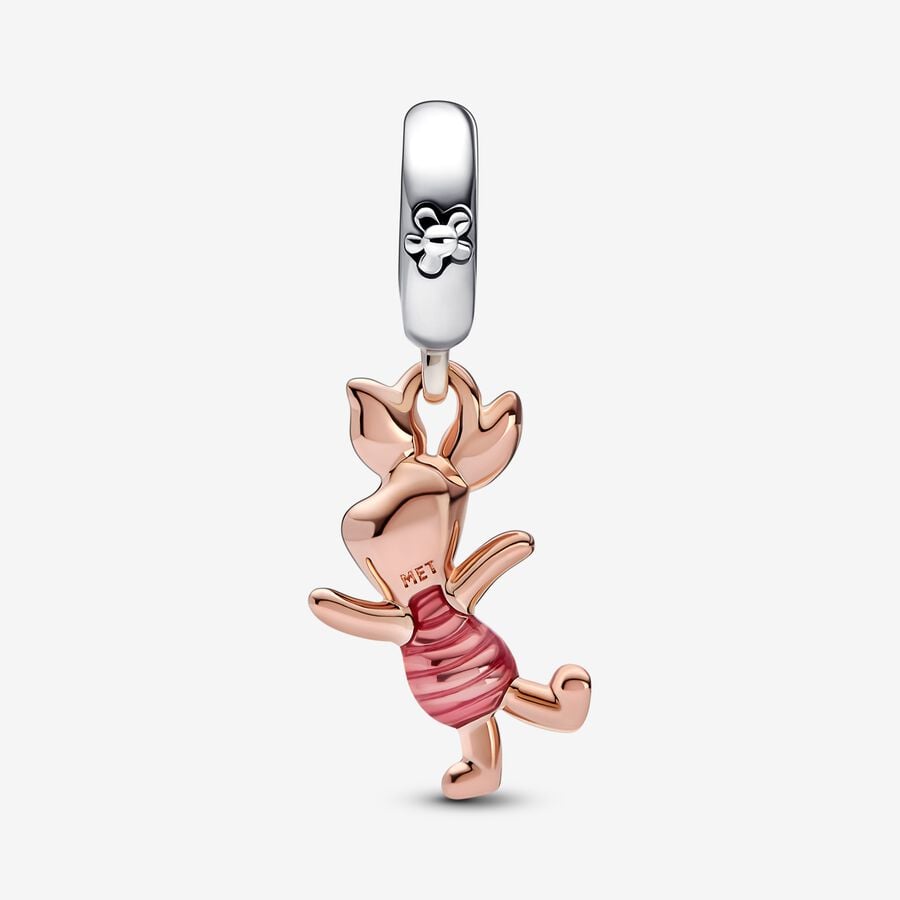 Disney Winnie the Pooh Piglet Dangle Charm S925 Sterling Silver