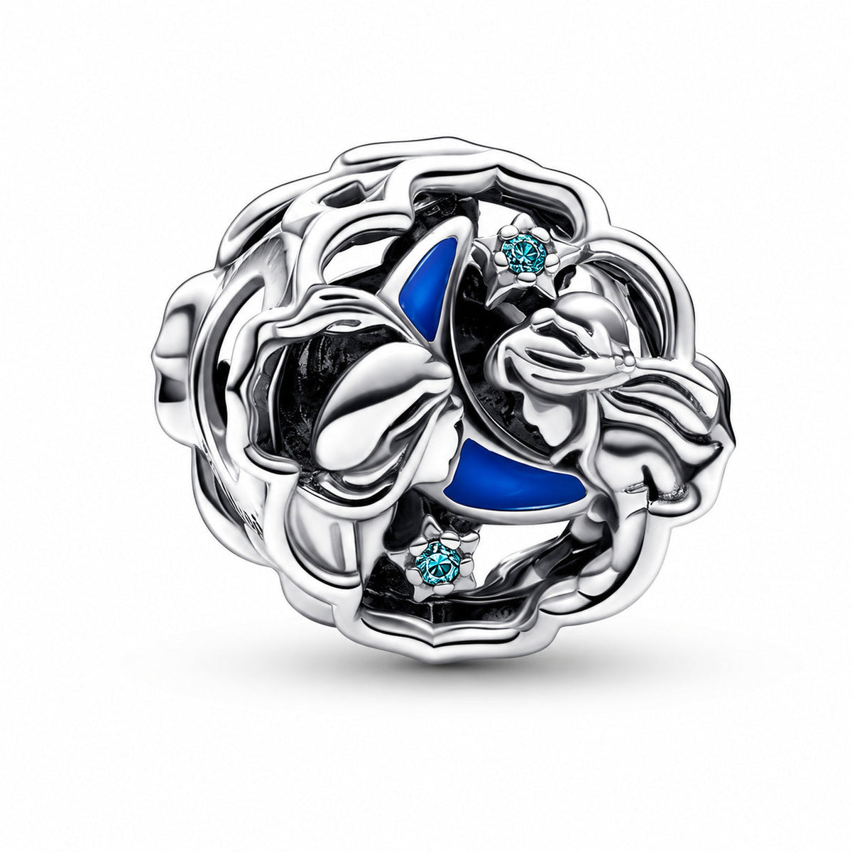 Disney Aladdin, Princess Jasmine & Genie Glow-in-the-dark Charm  S925 Sterling Silver