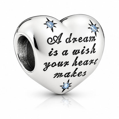 Disney Cinderella Dream Heart Charm S925 Sterling Silver