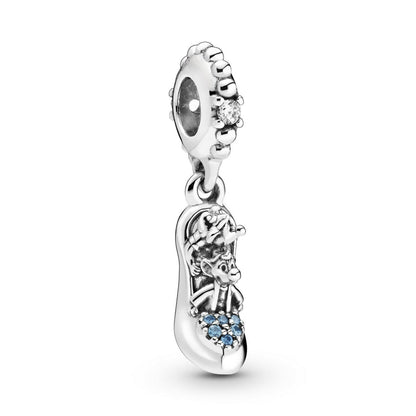 Disney Cinderella Mice & Glass Slipper Charm S925 Sterling Silver