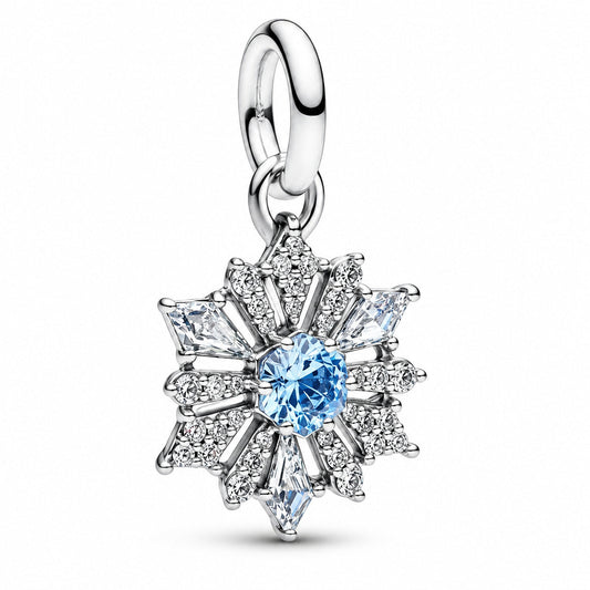 Disney Frozen Queen Elsa Snowflake Dangle Charm S925 Sterling Silver