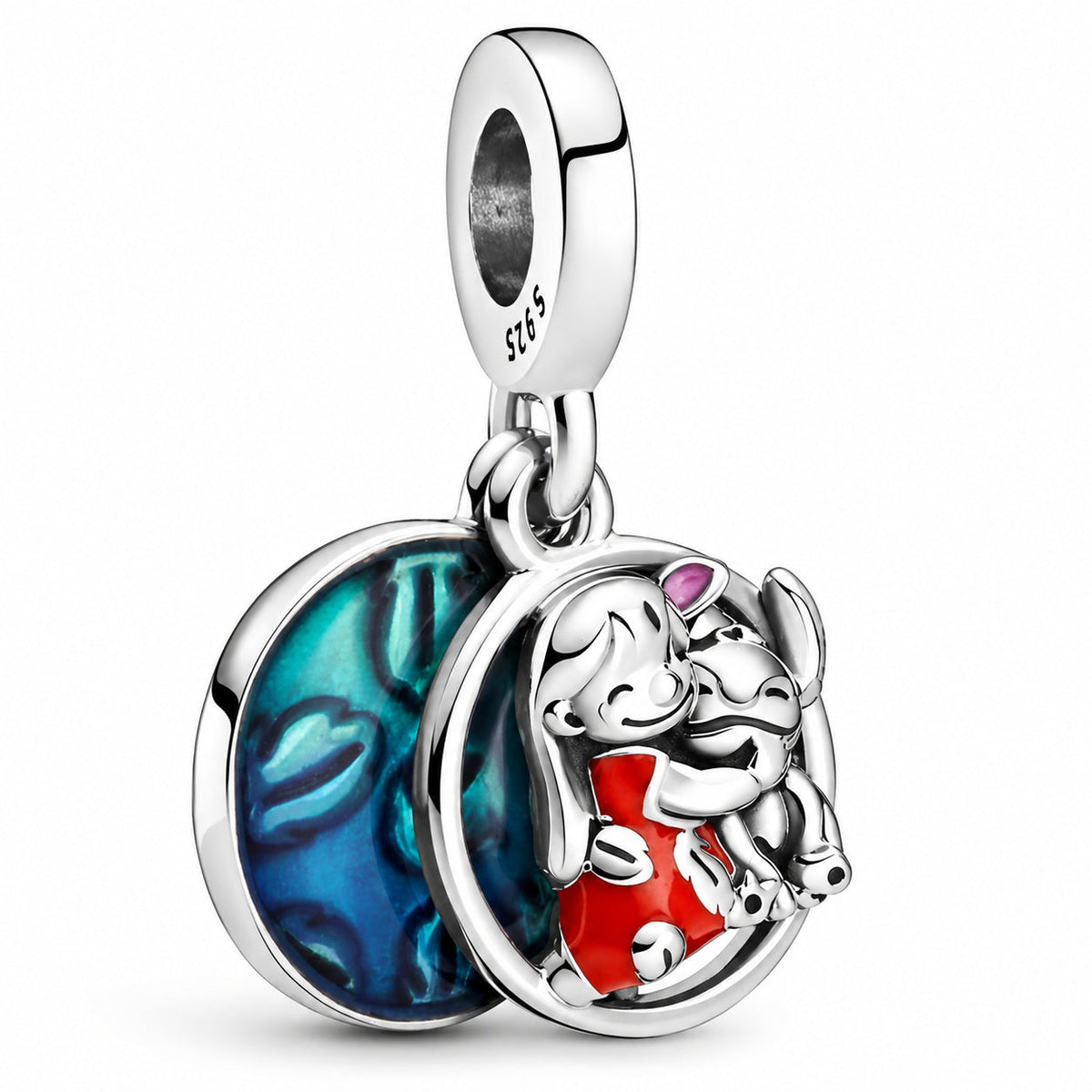 Disney Lilo & Stitch Family Dangle Charm S925 Sterling Silver