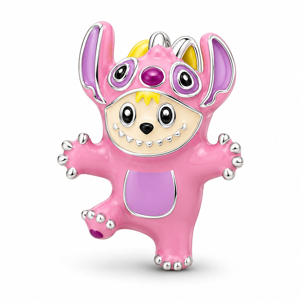 Disney Lilo and Stitch Labubu Angel Charm  S925 Sterling Silver