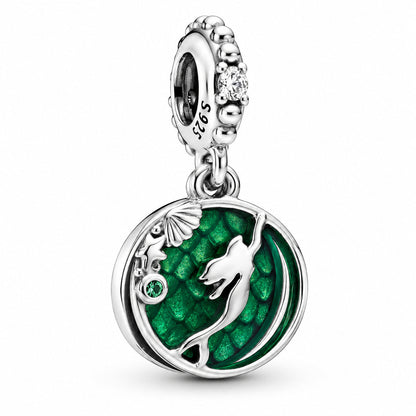 Disney Little Mermaid Ariel Dangle Charm S925 Sterling Silver