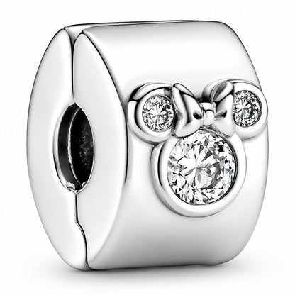Disney Mickey Minnie Clip Charm S925 Sterling Silver