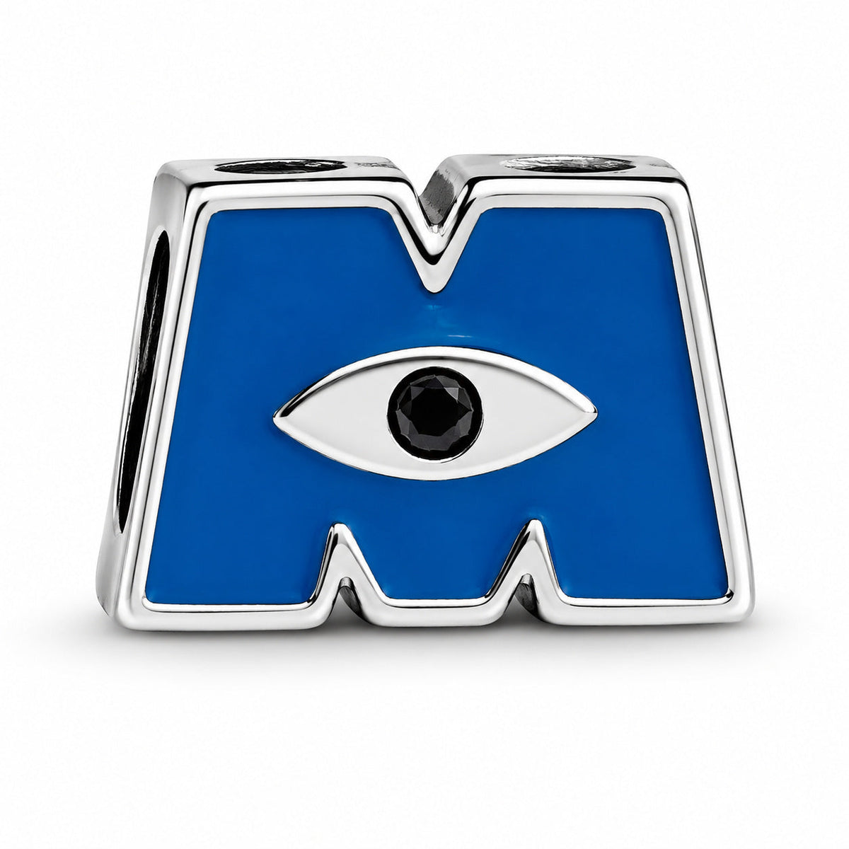 Disney Pixar Monsters, Inc. Logo M Charm  S925 Sterling Silver