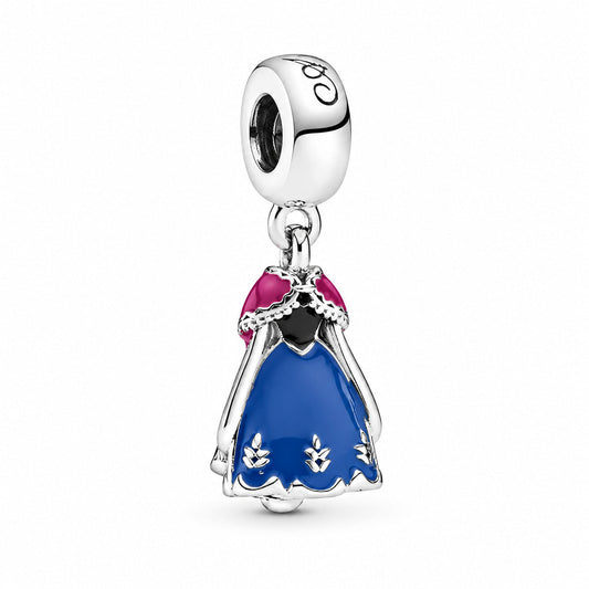 Disney Princess Anna Dress Dangle Charm S925 Sterling Silver