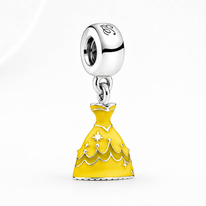 S925 Disney Princesses Dress Dangle Sterling Silver Charms Collection