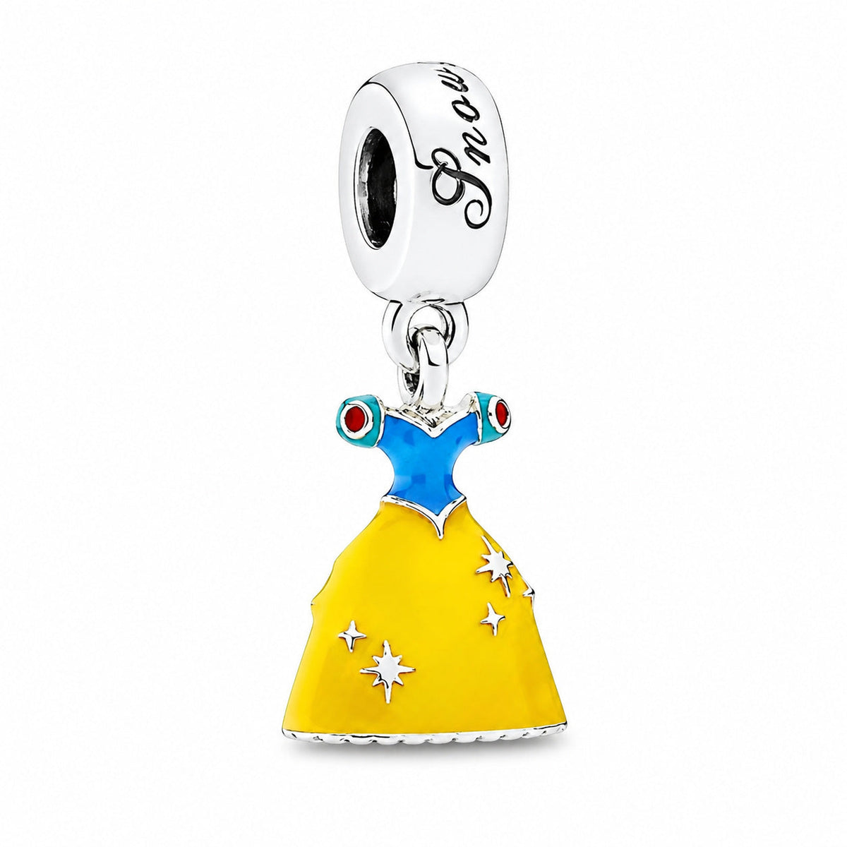 Disney Princess Snow White Dress Dangle Charm  S925 Sterling Silver