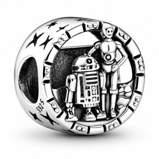 Disney Star War R2-D2 & C-3PO Charm  S925 Sterling Silver