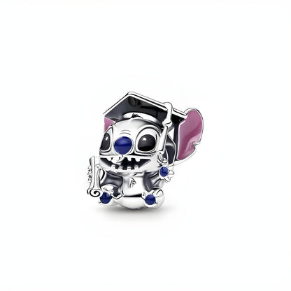 Disney Stitch Graduation Charm S925 Sterling Silver