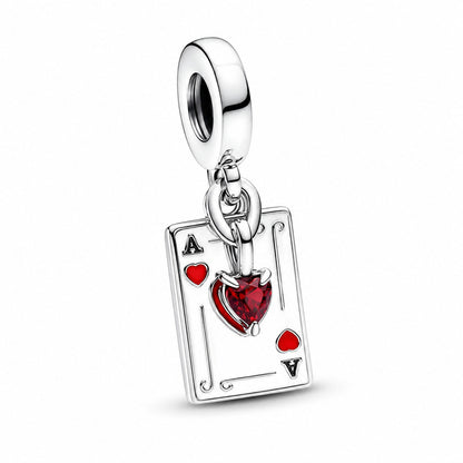 Disney Villains Queen of Hearts Double Dangle Charm S925 Sterling Silver