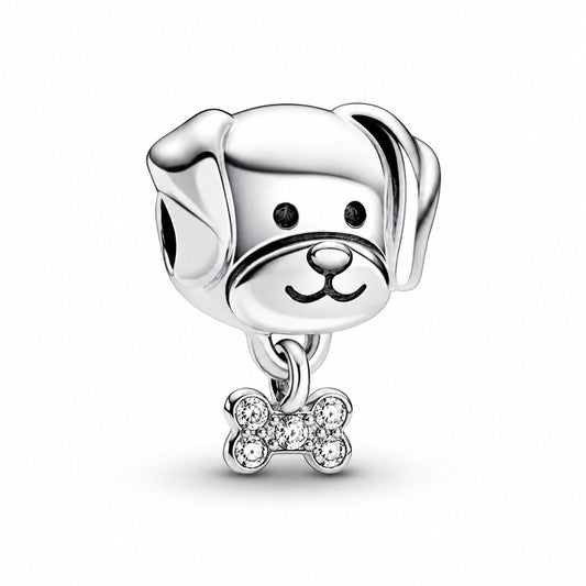 Dog & Bone Charm  S925 Sterling Silver