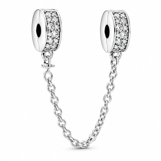 Elegance Safety Chain Charm S925 Sterling Silver