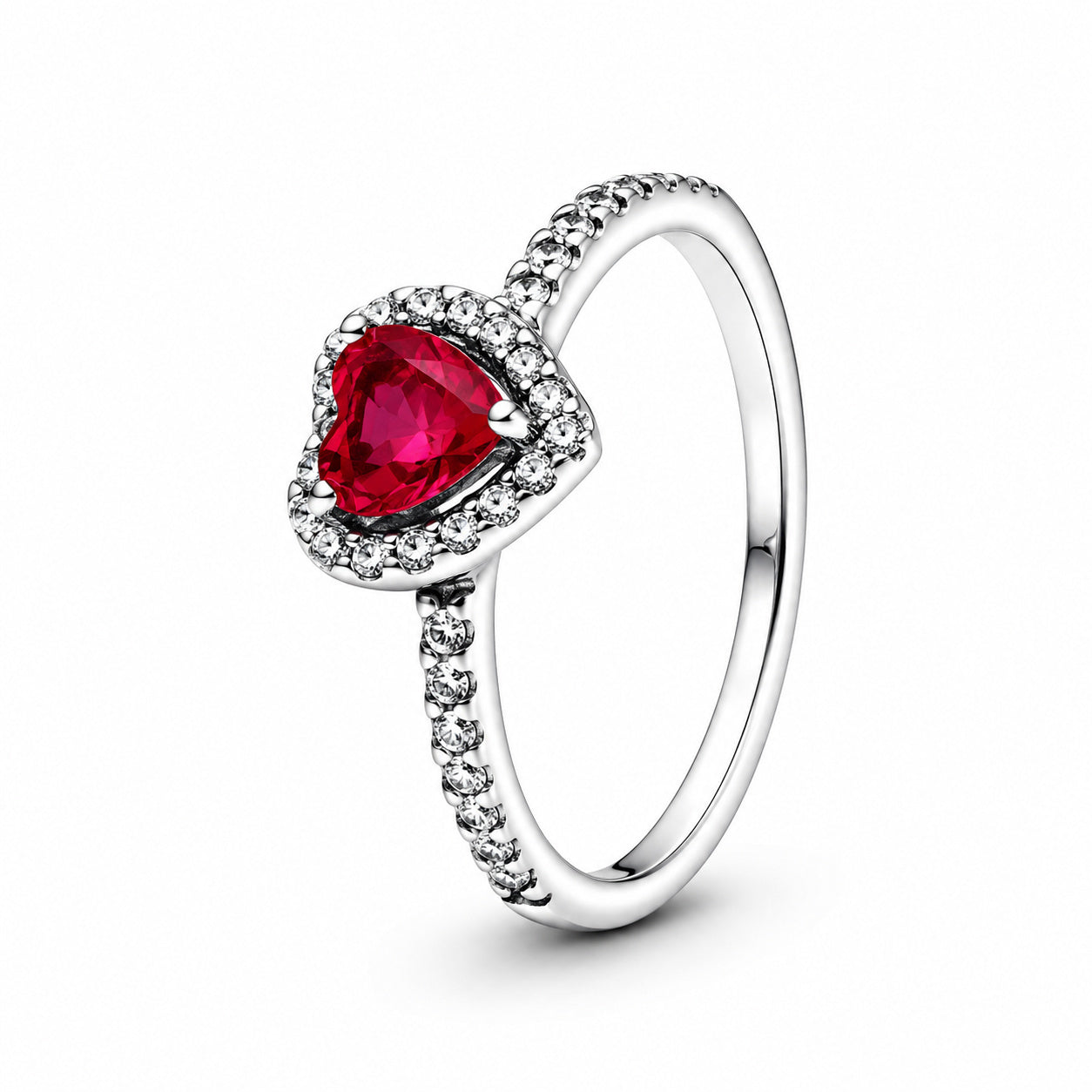 Elevated Red Heart Ring S925 Sterling Silver