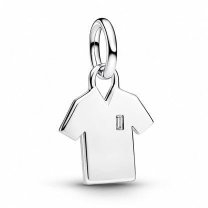 Engravable Football Shirt Dangle Charm  S925 Sterling Silver