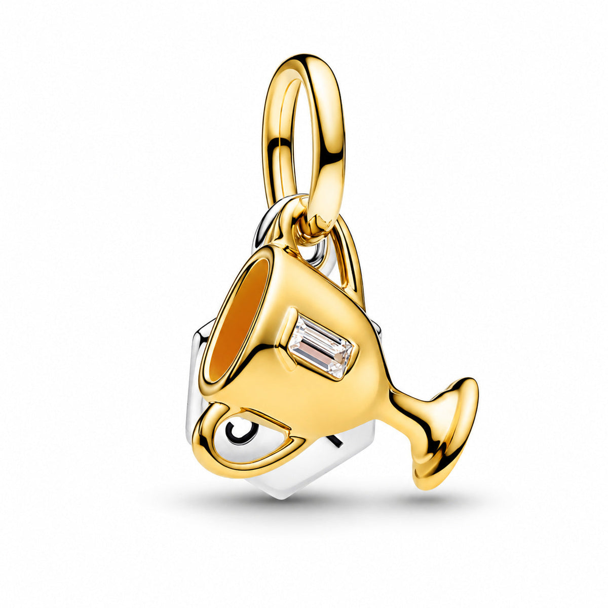Engravable Trophy Double Dangle Charm  S925 Sterling Silver
