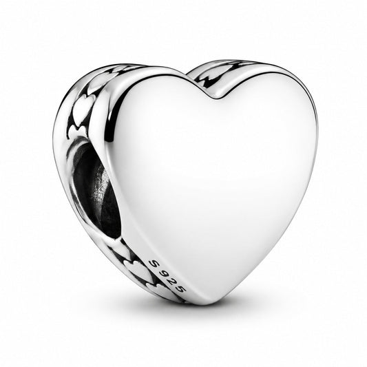 Engravable Heart Charm  S925 Sterling Silver