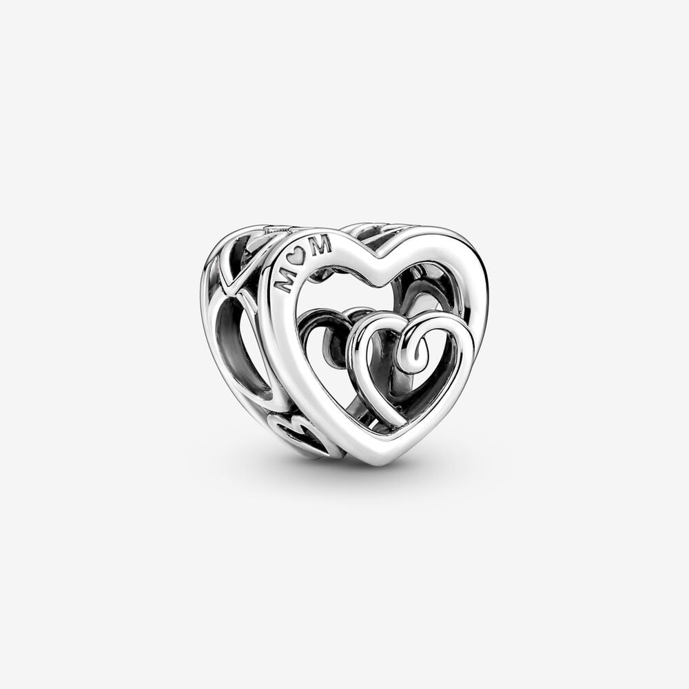 Entwined Infinite Mom Hearts Charm S925 Compatible Sterling Silver Charm