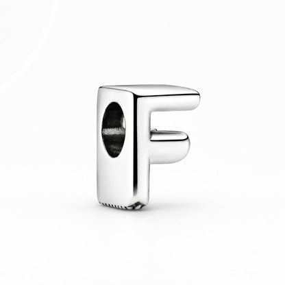 S925 Simple Alphabets A to Z Sterling Silver Charms Collection