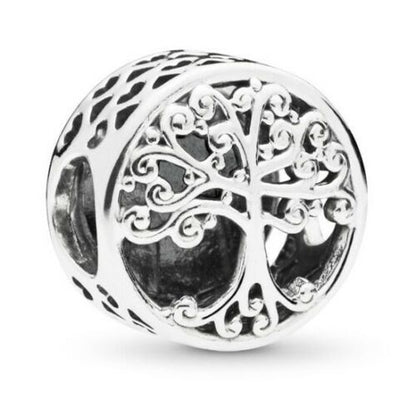 Openwork Family Root Tree Charm S925 Sterling Silver