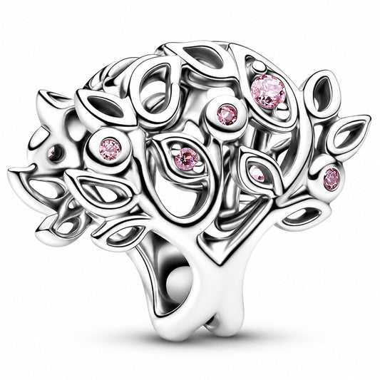 Family Tree Openwork Charm S925 Sterling Silver