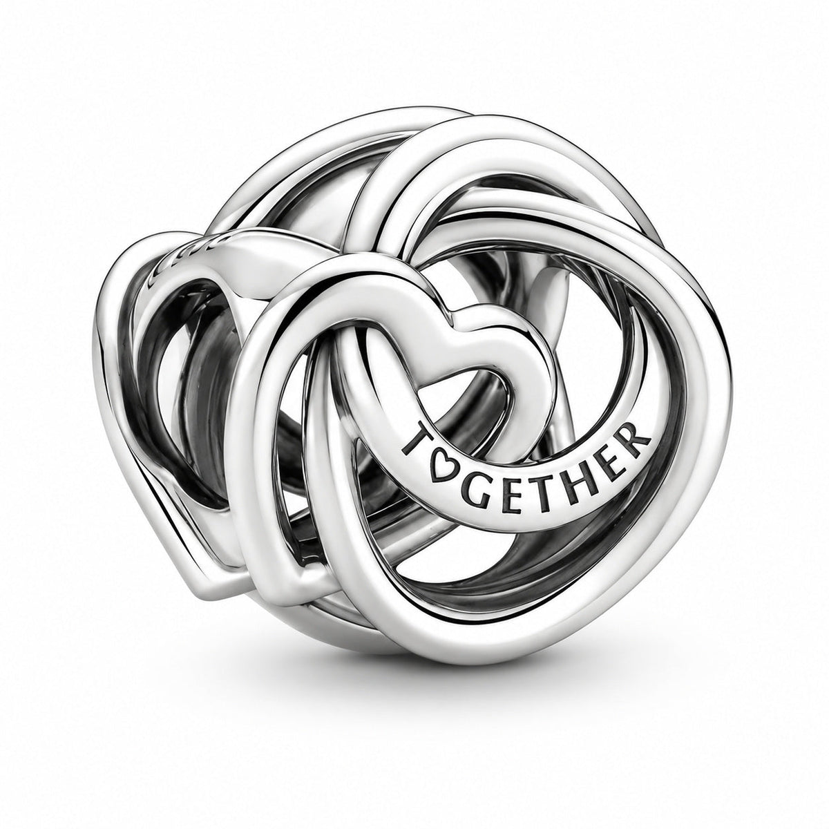 Family Always Encircled Heart Charm  S925  Compatible Sterling Silver Charm