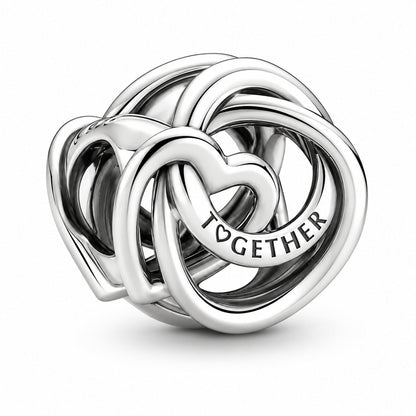 Family Always Encircled Heart Charm  S925  Compatible Sterling Silver Charm