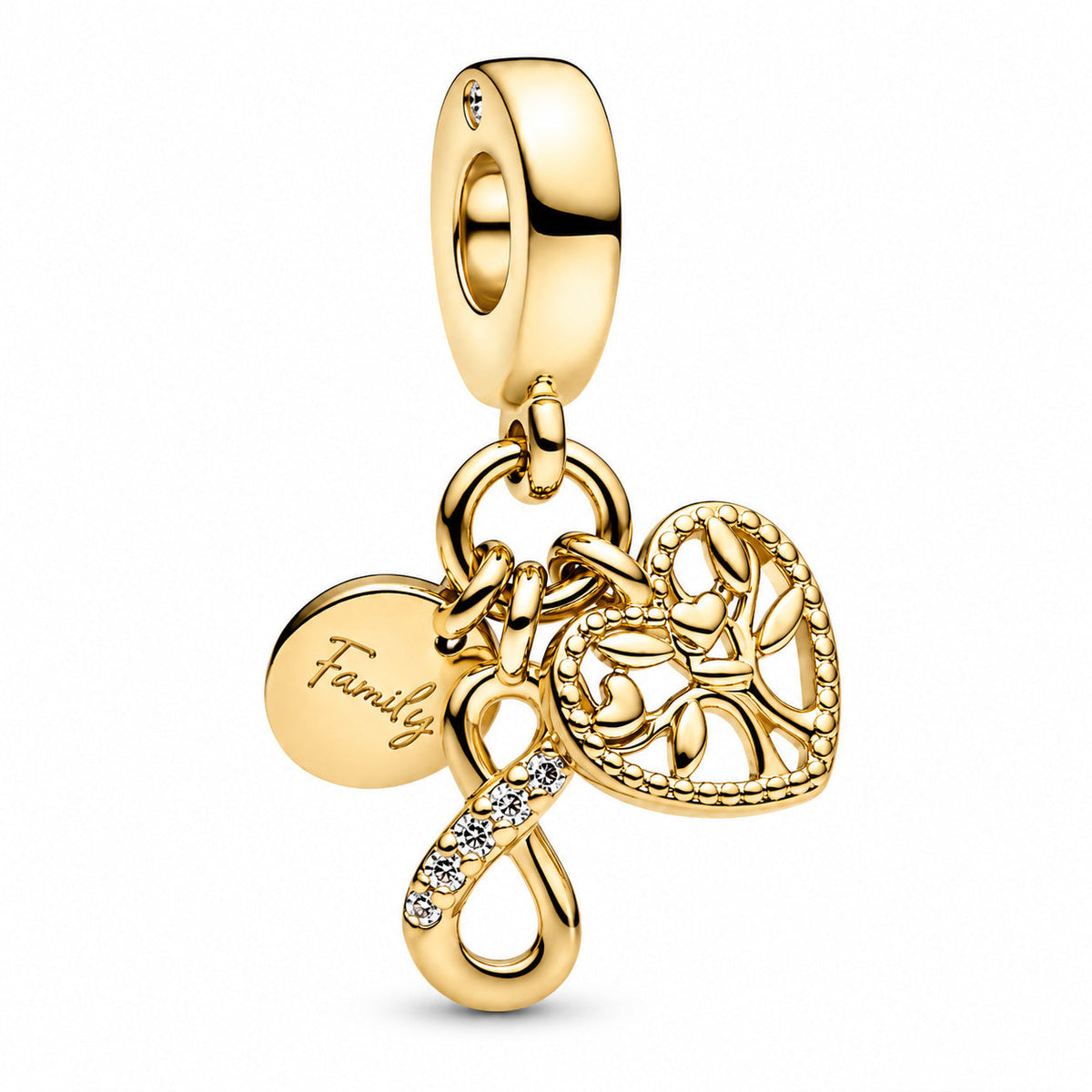 Family Infinity Triple Dangle Charm  S925 Sterling Silver