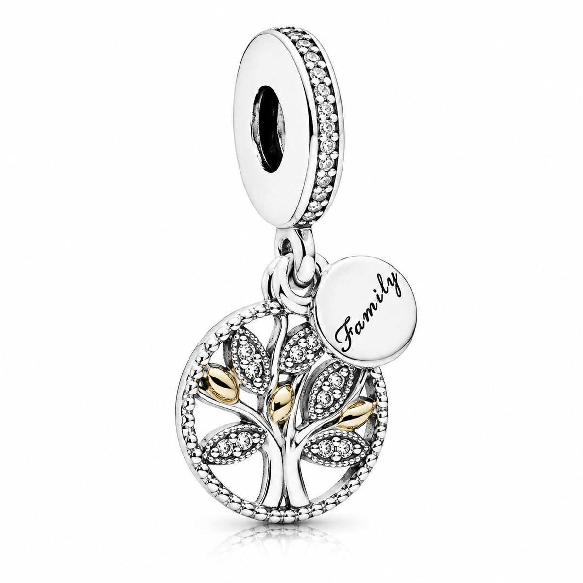 Family Tree Dangle Charm S925 Sterling Silver