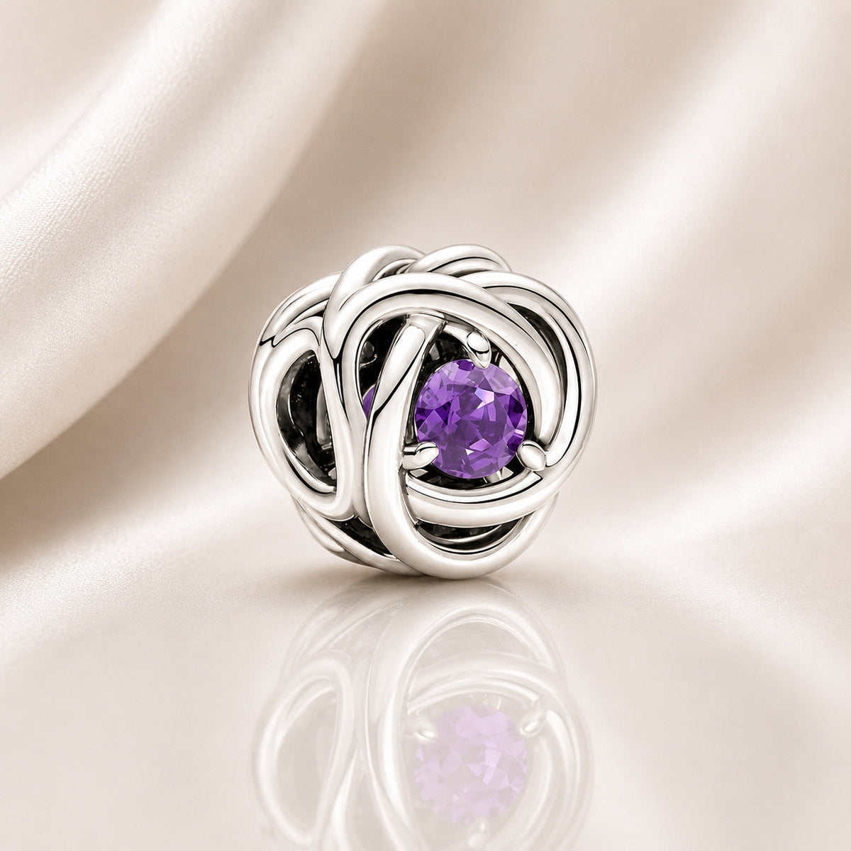 S925 Birthstone Eternity Circle Months Sterling Silver Charm Collection