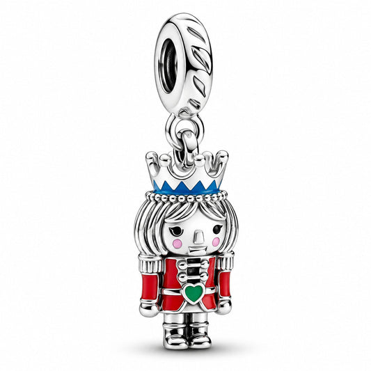 Festive Nutcracker Dangle Charm  S925 Sterling Silver