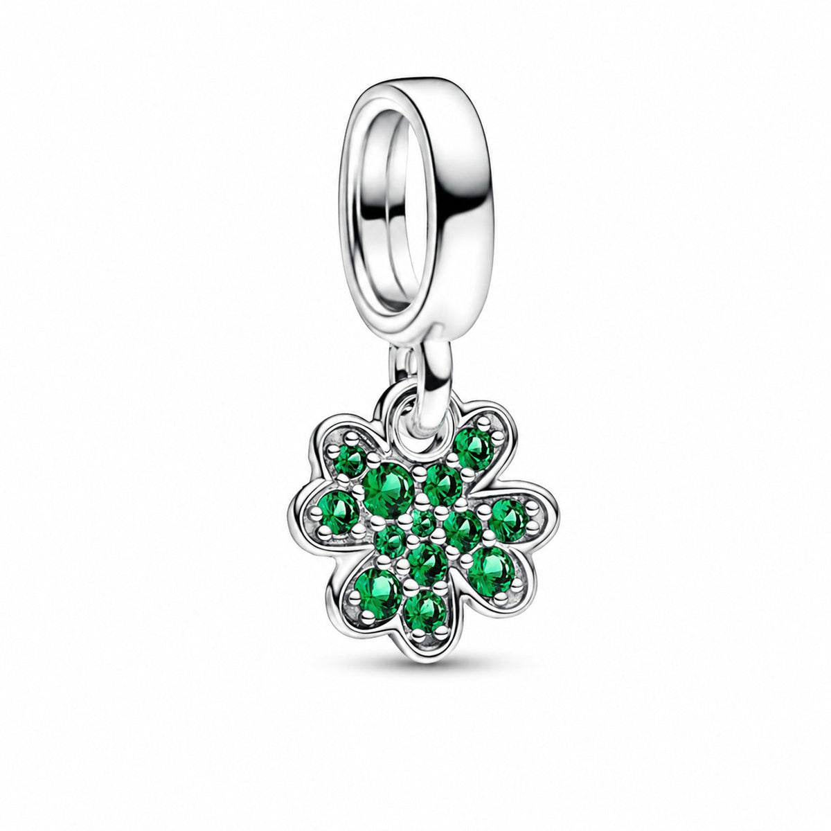 Four Leaf Clover Dangle Charm  S925 Sterling Silver