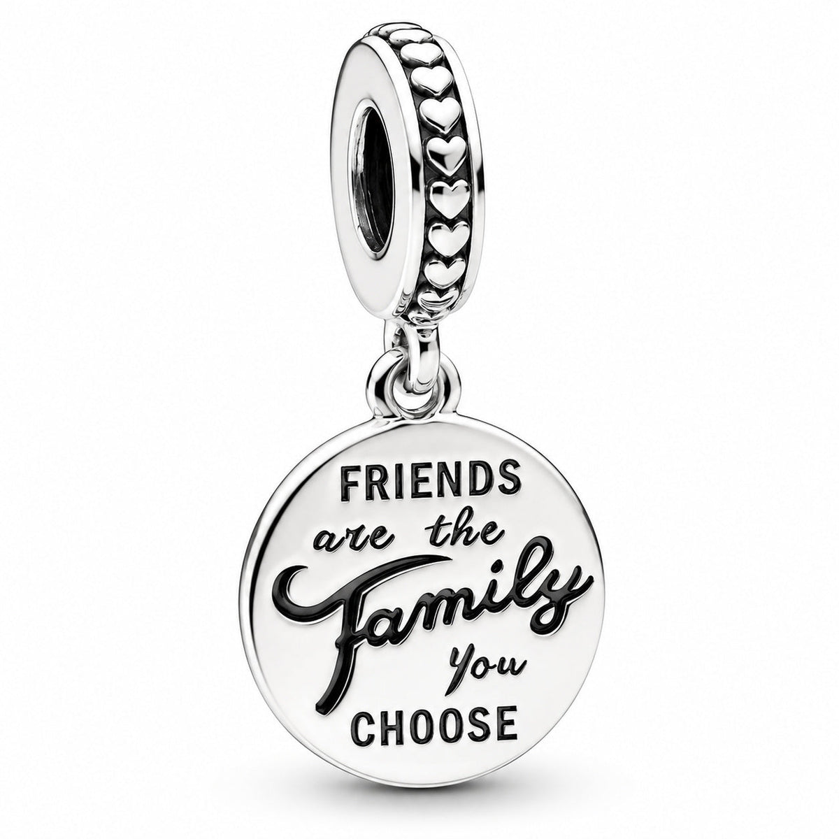 Friends Are Family Dangle Charm S925  Compatible Sterling Silver Charm