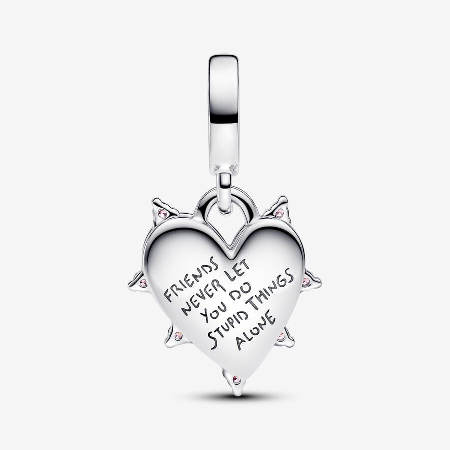Friendship Opalescent Double Dangle Charm S925 Sterling Silver