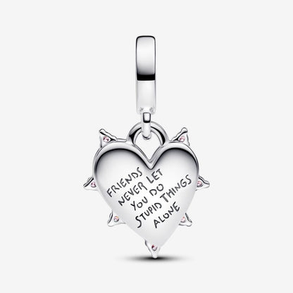 Friendship Opalescent Double Dangle Charm  S925 Sterling Silver