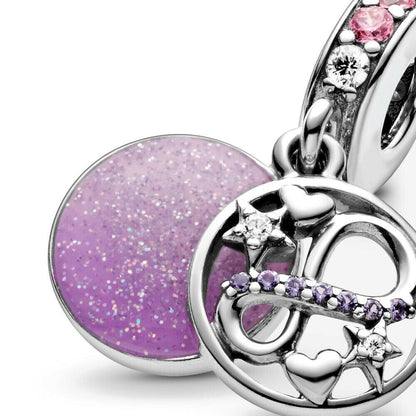Glittering Infinity Dangle Charm S925 Sterling Silver