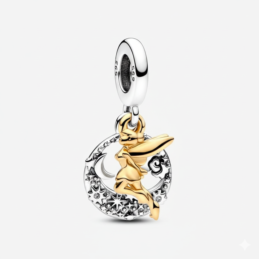 Disney Tinker Bell Celestial Night Dangle Charm S925 Sterling Silver
