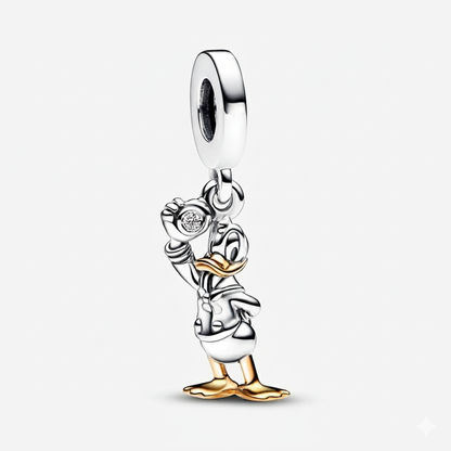 Disney 100th Anniversary Donald Duck Dangle Charm S925 Sterling Silver
