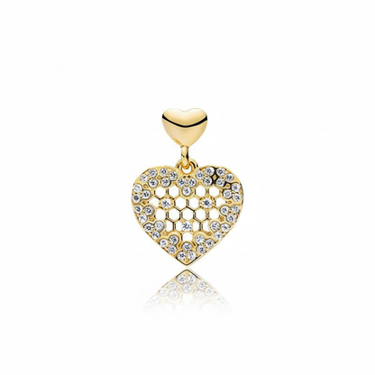 Honeycomb Lace Drop Sterling Silver golden stud Earrings