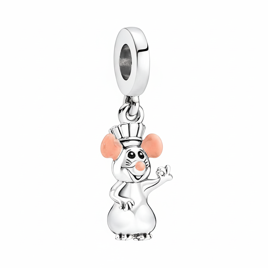 Disney Pixar Remy Mouse Dangle Charm S925 Sterling Silver