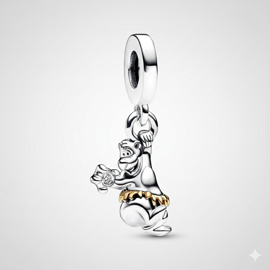 Disney 100th Anniversary Baloo Dangle Charm S925 Sterling Silver