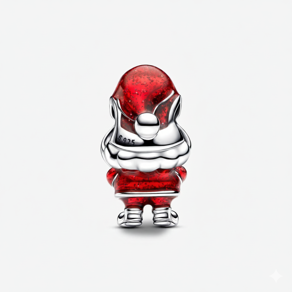 Playful Santa Christmas Charm S925 Sterling Silver