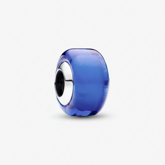 Blue Mini Murano Glass Charm S925 Sterling Silver
