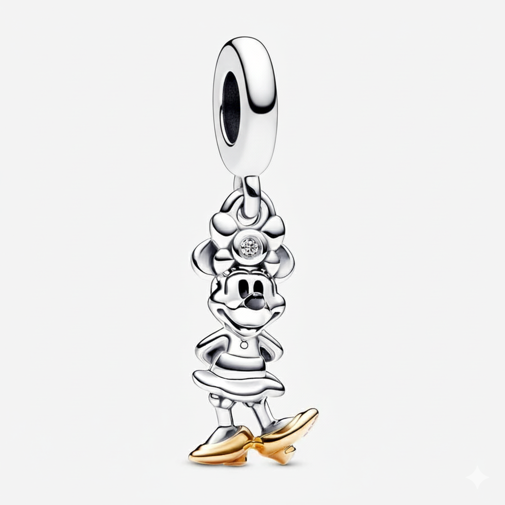 Disney 100th Anniversary Minnie Mouse Dangle Charm S925 Sterling Silver