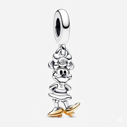 Disney 100th Anniversary Minnie Mouse Dangle Charm S925 Sterling Silver