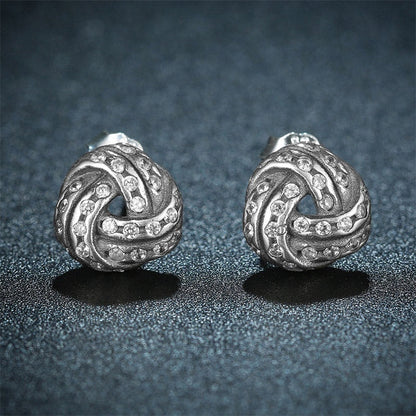 Sparkling love knots Sterling Silver stud Earrings